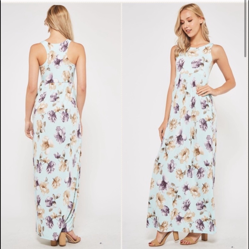 ❤️HOST PICK❤️Blue a Floral Print Maxi Dress - Picture 2 of 3